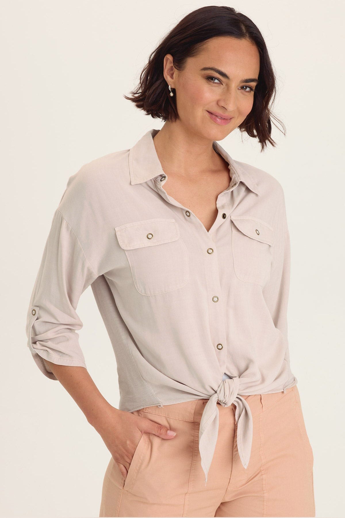 Wearables Tyrell Lightweight Tie-Front Button-Up 