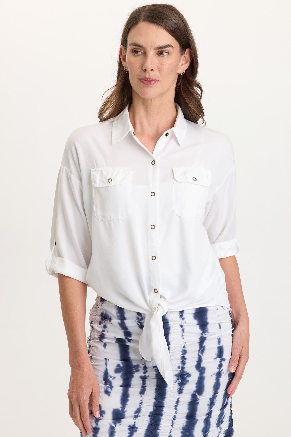 Wearables Tyrell Lightweight Tie-Front Button-Up 