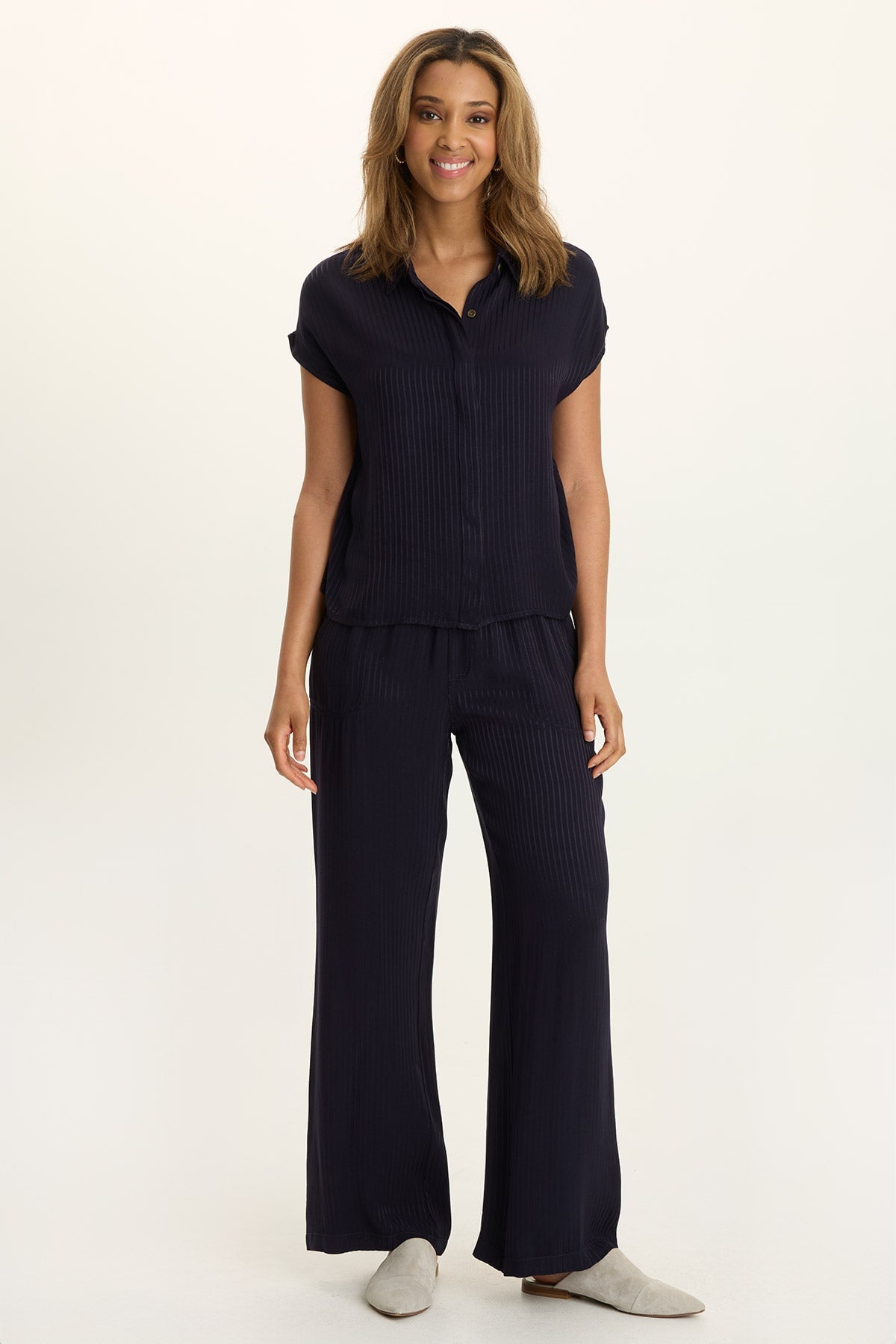 Wearables Harmon Satin Stripe Wide-Leg