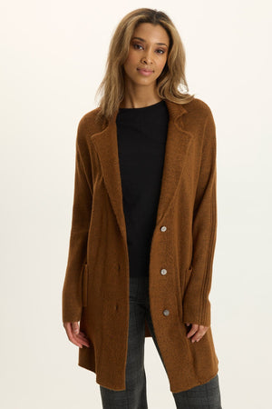 N!ce knit cardigan（BROWN） Wearables Pierson Knit Cardigan