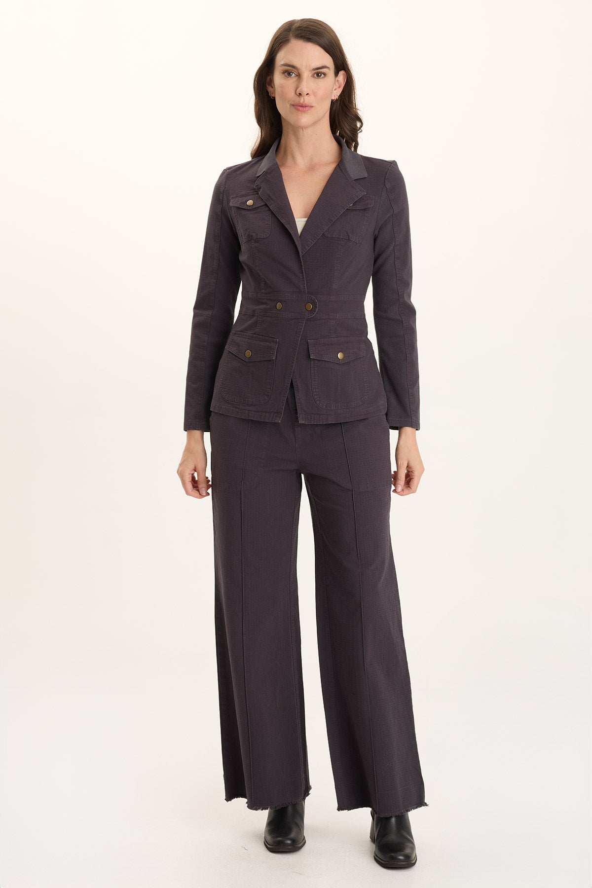 XCVI Lochlyn Structured Fitted Stretch Blazer Jacket 