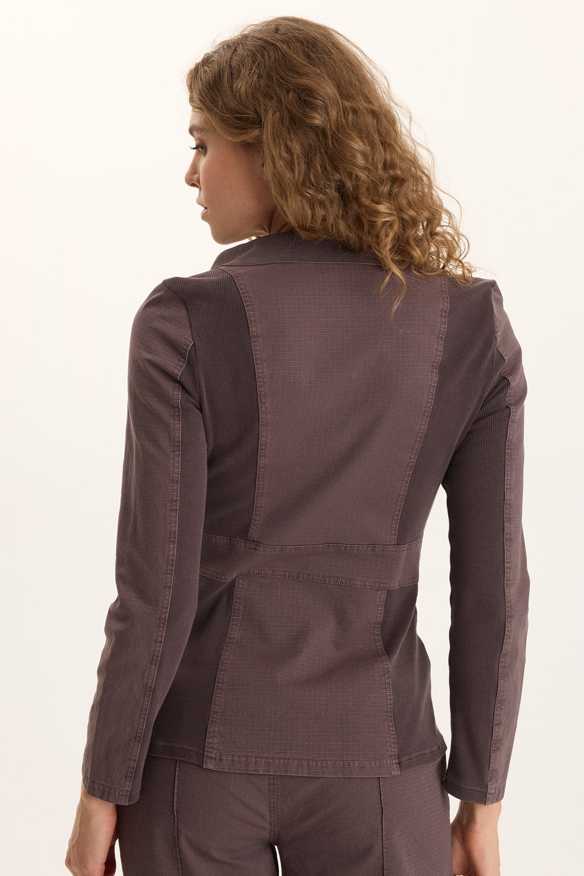 XCVI Lochlyn Fitted Snap-Detail Stretch Blazer Jacket