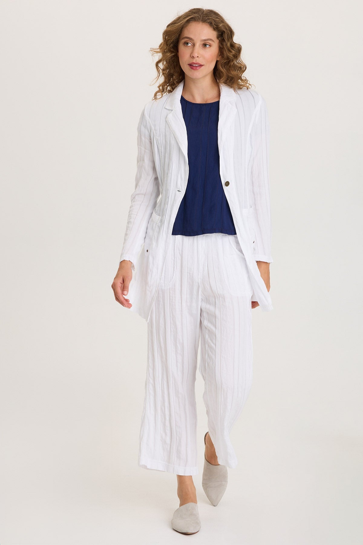 XCVI Carruth Textured Stripe Flared Leg Crop 