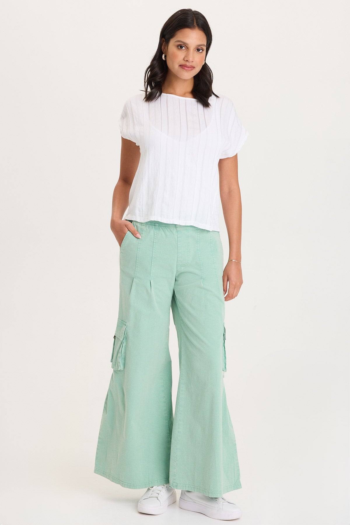 XCVI Adgar Textured Stripe/Jersey Tee 