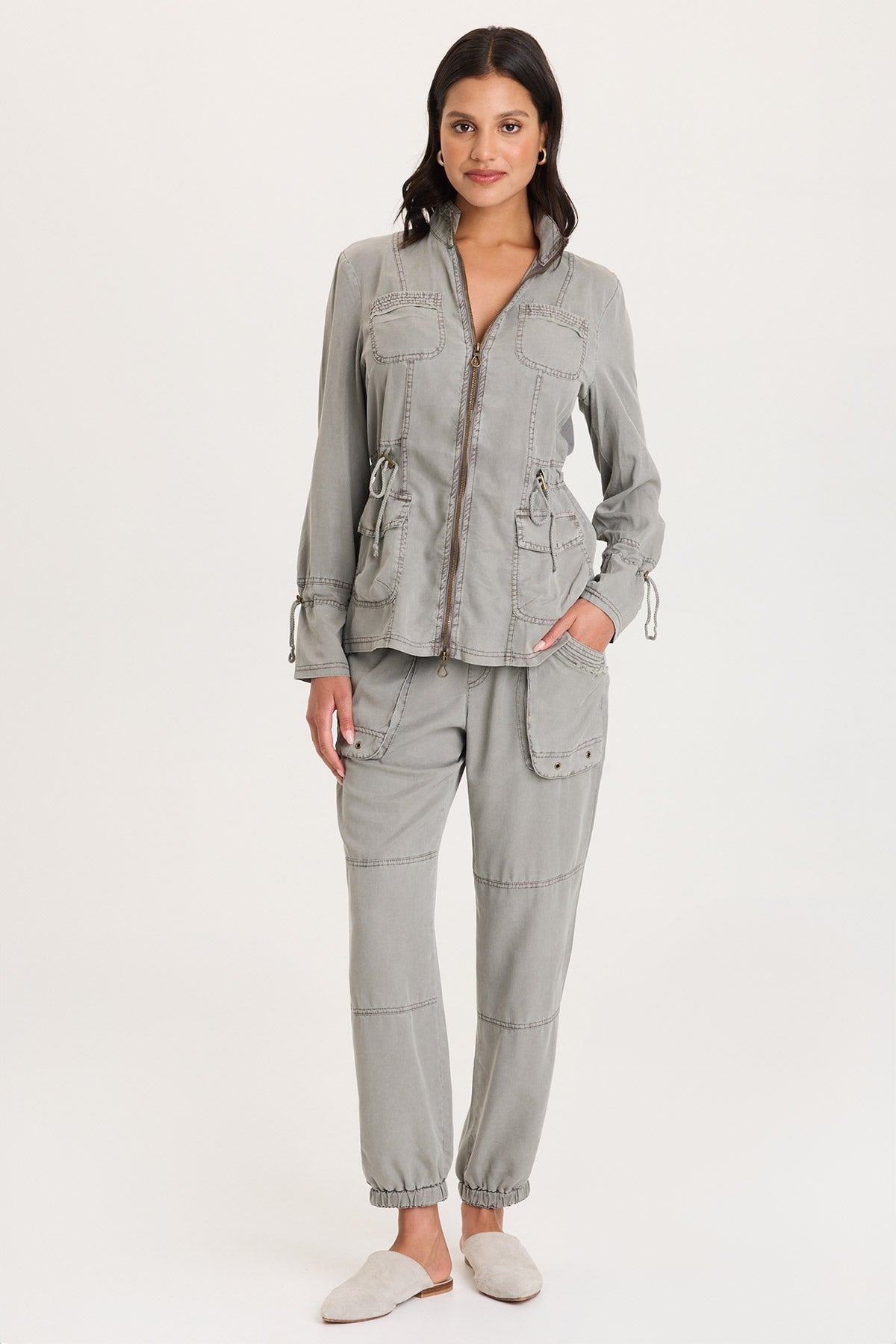 XCVI Hall Four Pocket Cinchable Twill/Rib Jacket 