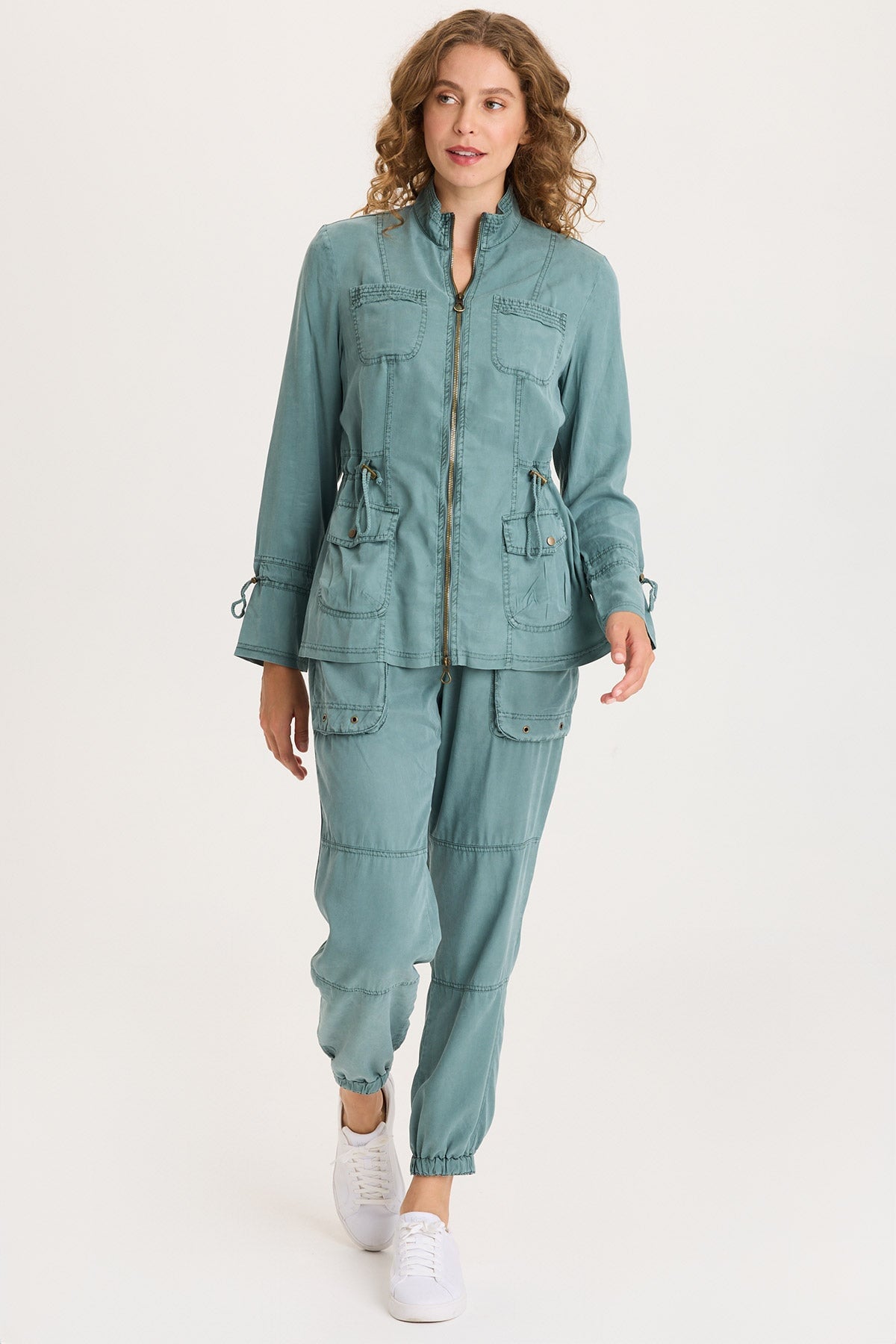 XCVI Hall Four-Pocket Cinchable Waist and Sleeves Twill with Rib