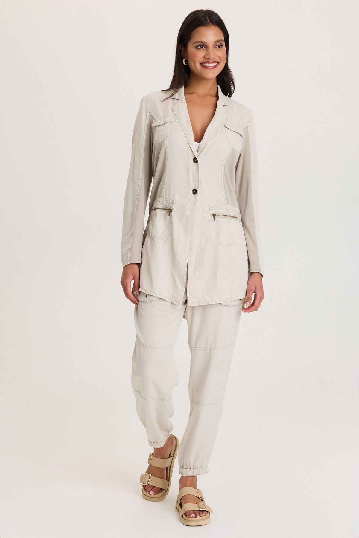 XCVI Cutmore One-Button Long Blazer 