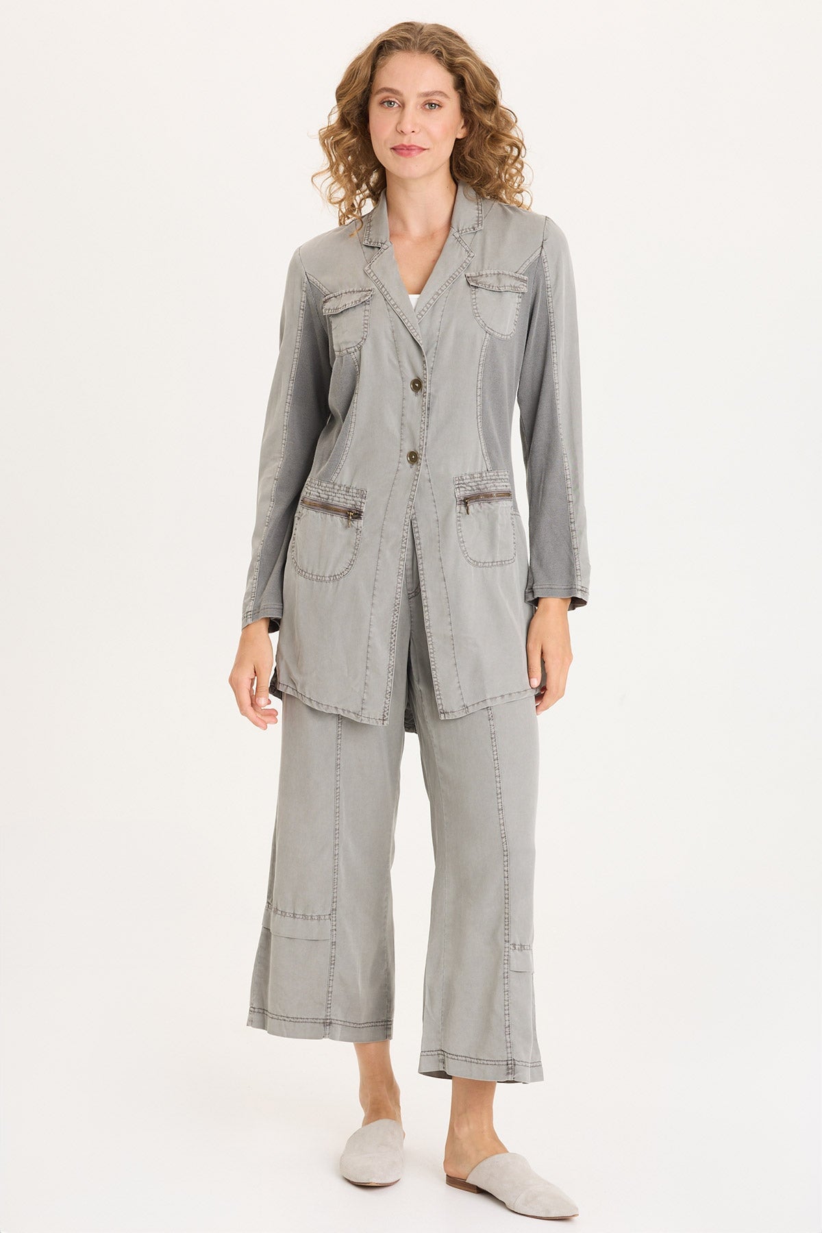 XCVI Cutmore One-Button Long Blazer 