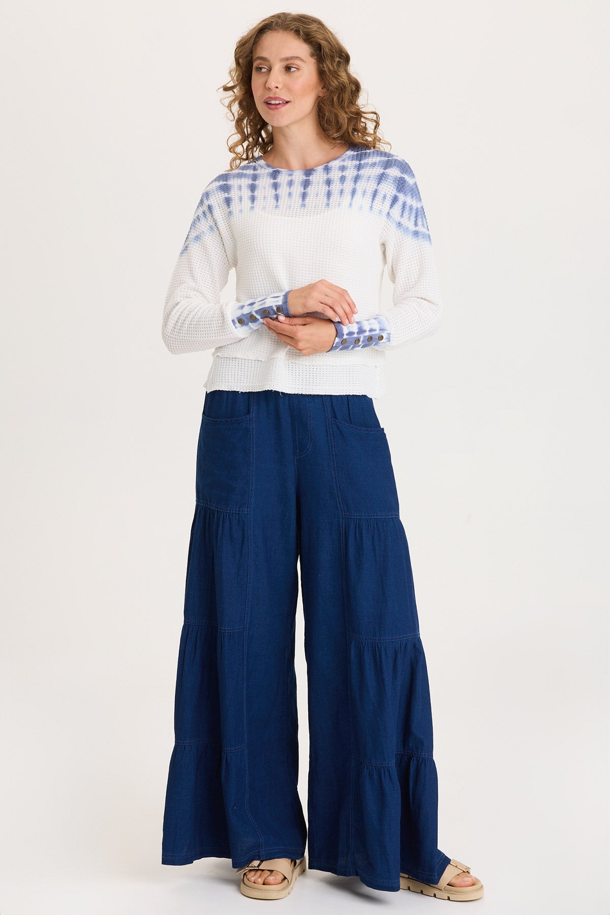 XCVI Kelsoe Buttoned Cuffs Thermal Long Sleeve Top 