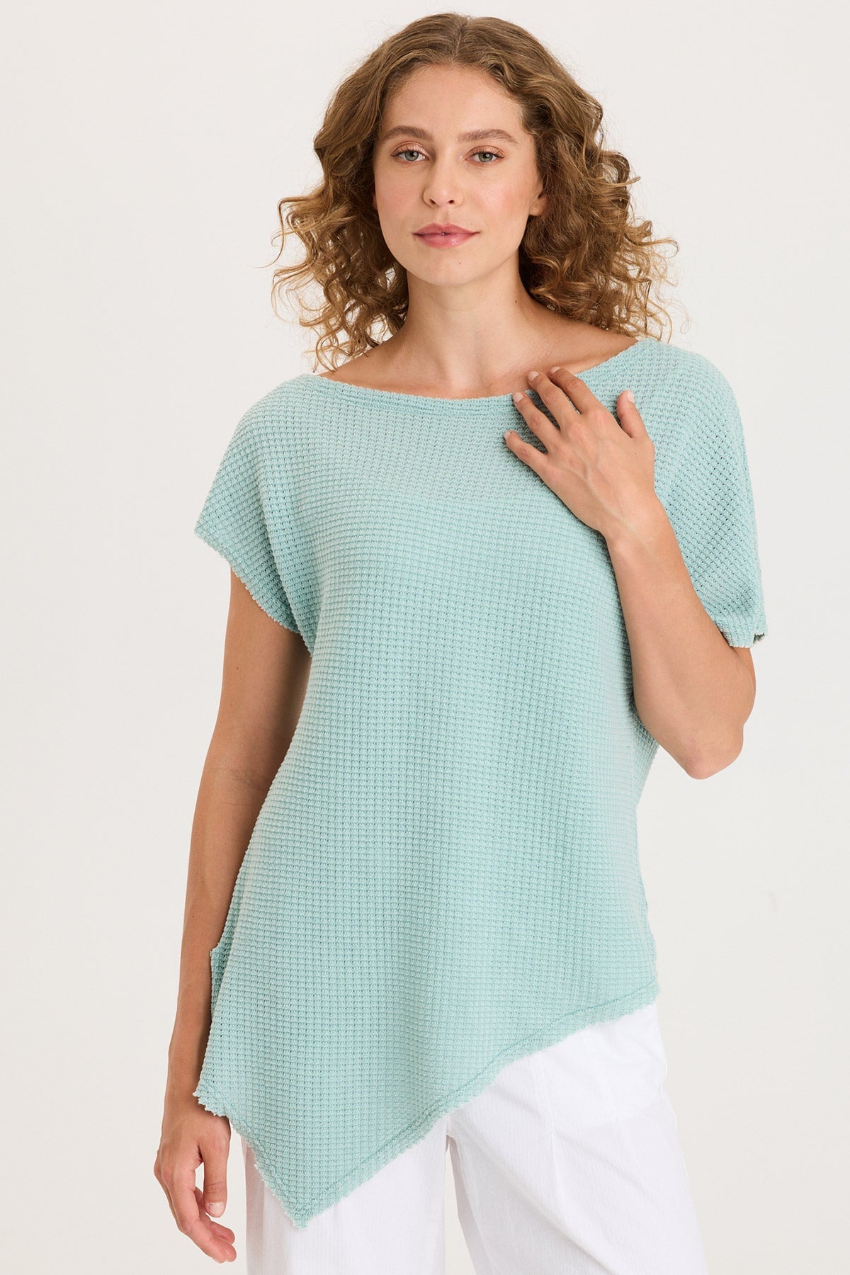 XCVI Imrie Off-Shoulder Asymmetrical Hem Top 