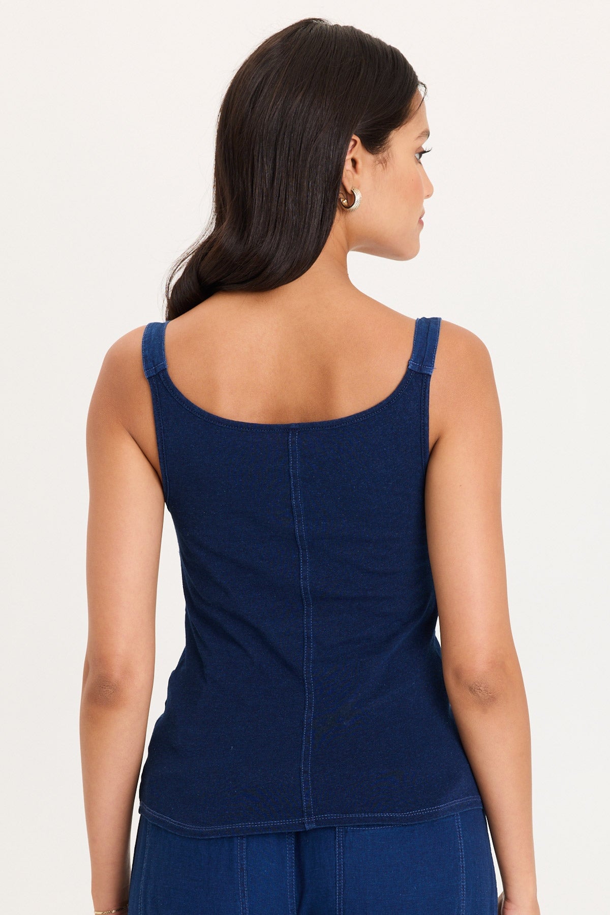 XCVI Fife Adjustable Cord Twill/Jersey Tank 