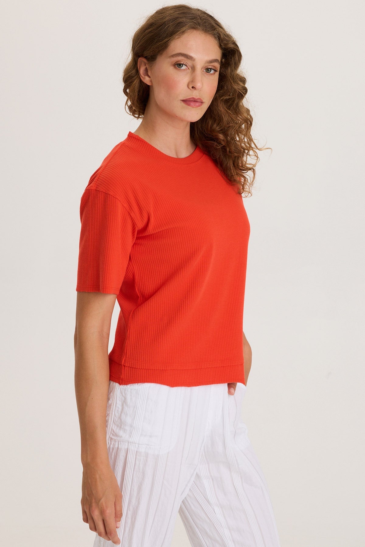 XCVI Cairns Longer Short Sleeve Double Hem Tee 