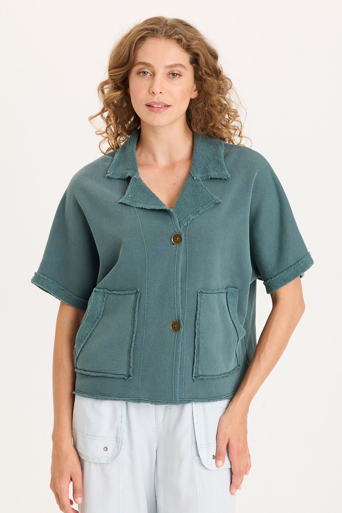 XCVI Kennison Short Sleeve Fleece Capelet 