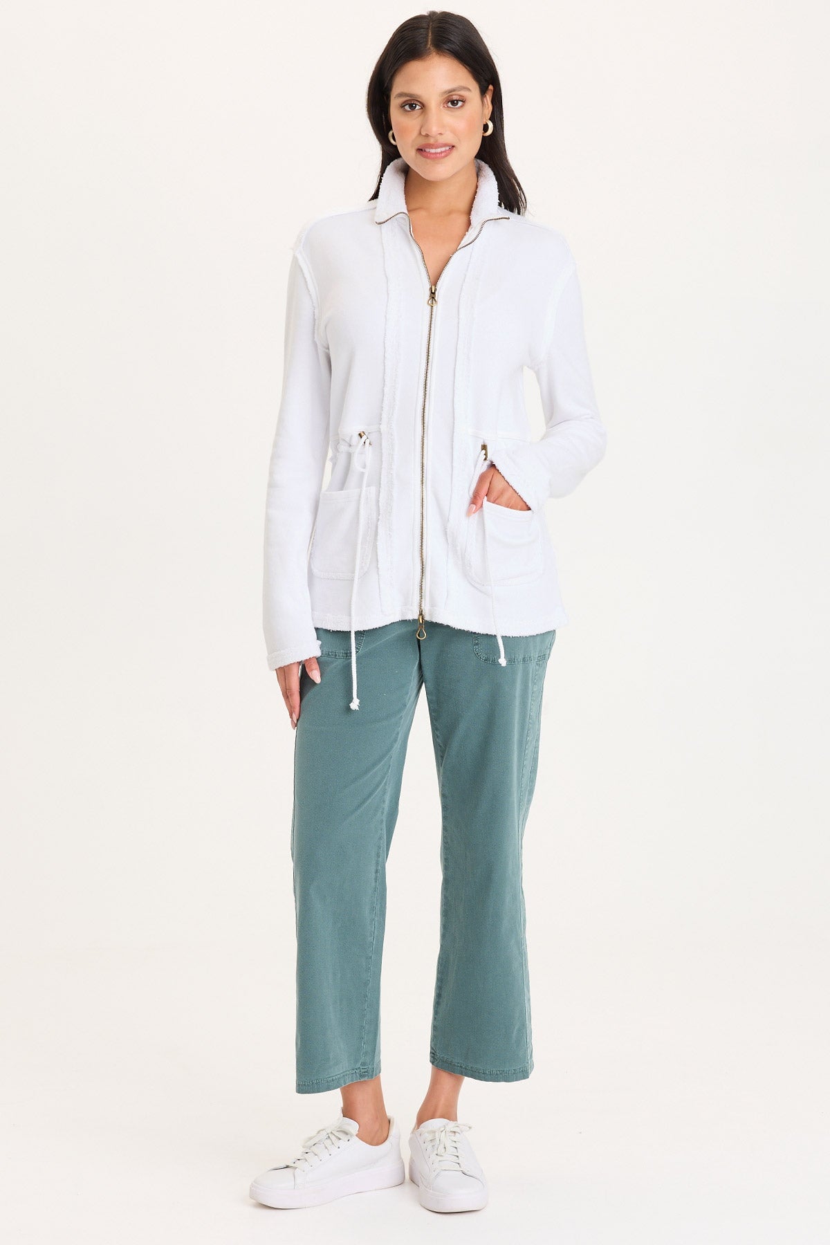 XCVI Lemont Cinchable Waist with Front Pockets and Zip Up Closure