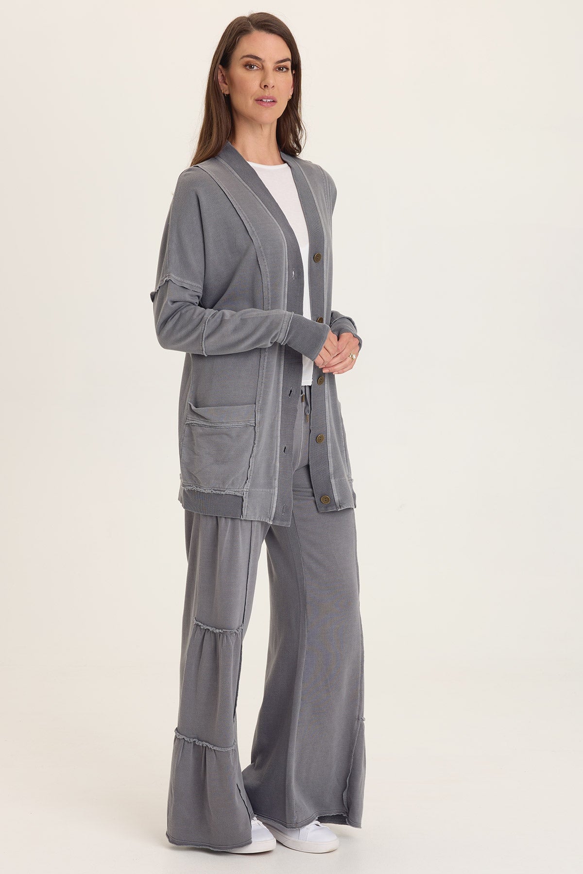 Wearables Carola Side-Tiered Wide-Leg Fleece Pant 