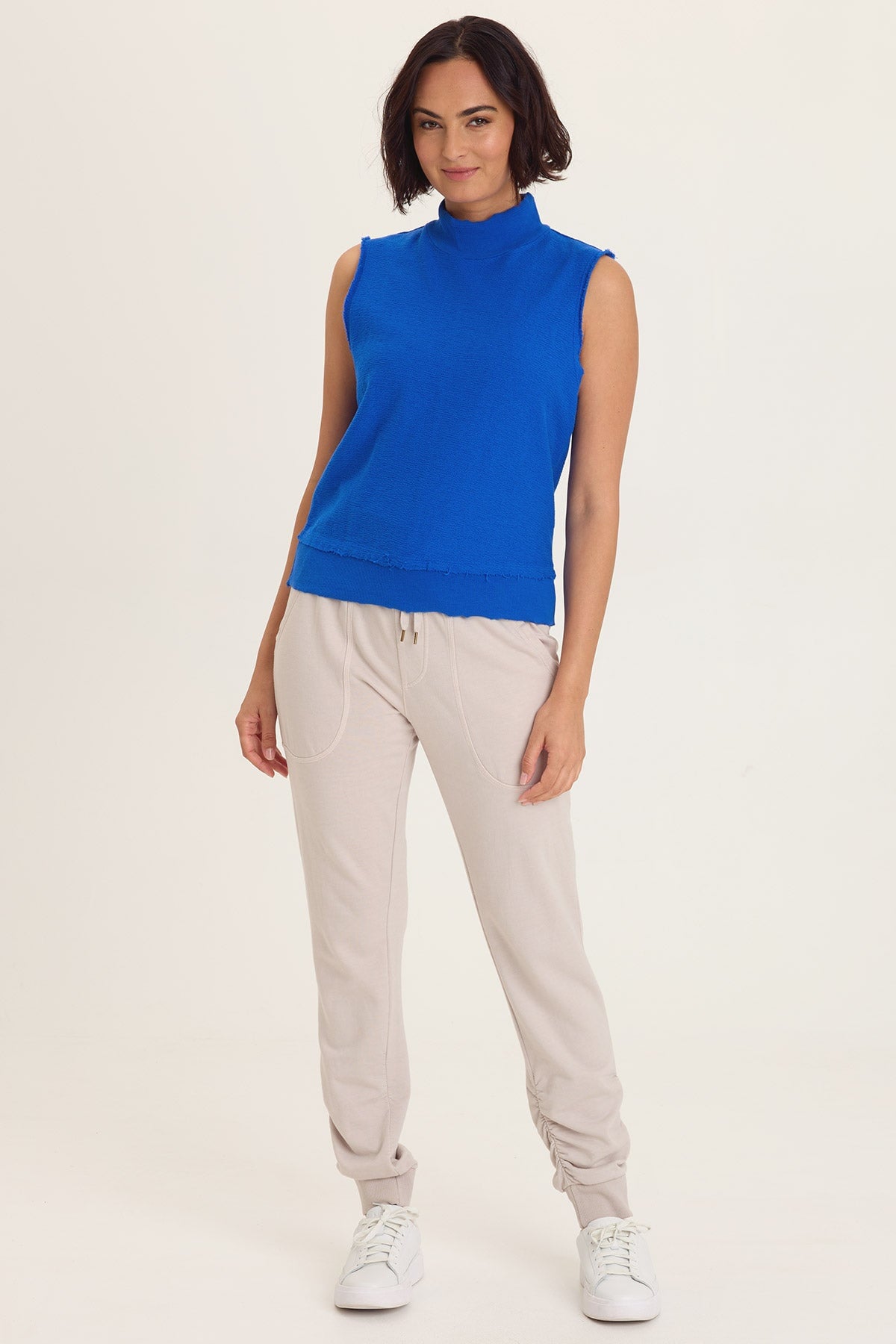 Wearables Isolde Mock Neck Crepe Knit Tank 