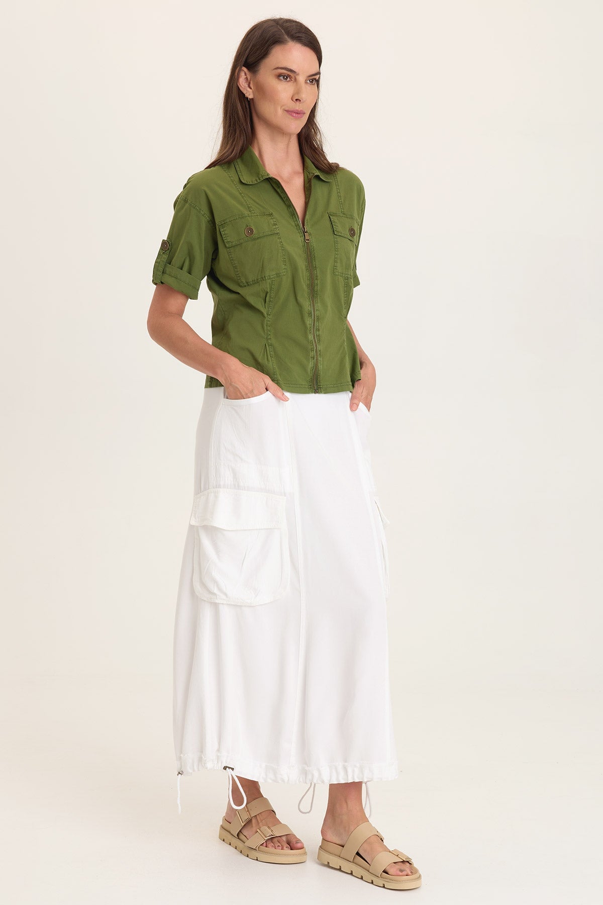 Wearables Tammen Dart Tucks Poplin Shacket 