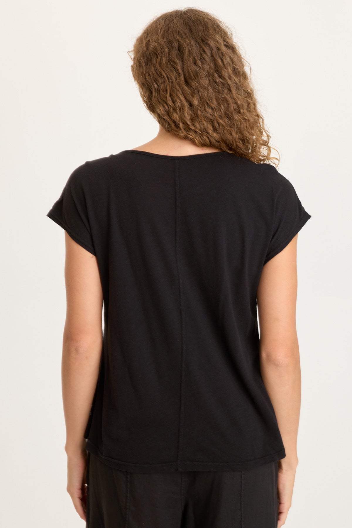 XCVI Nashir Crochet-Front Jersey-Back Short-Sleeve Top