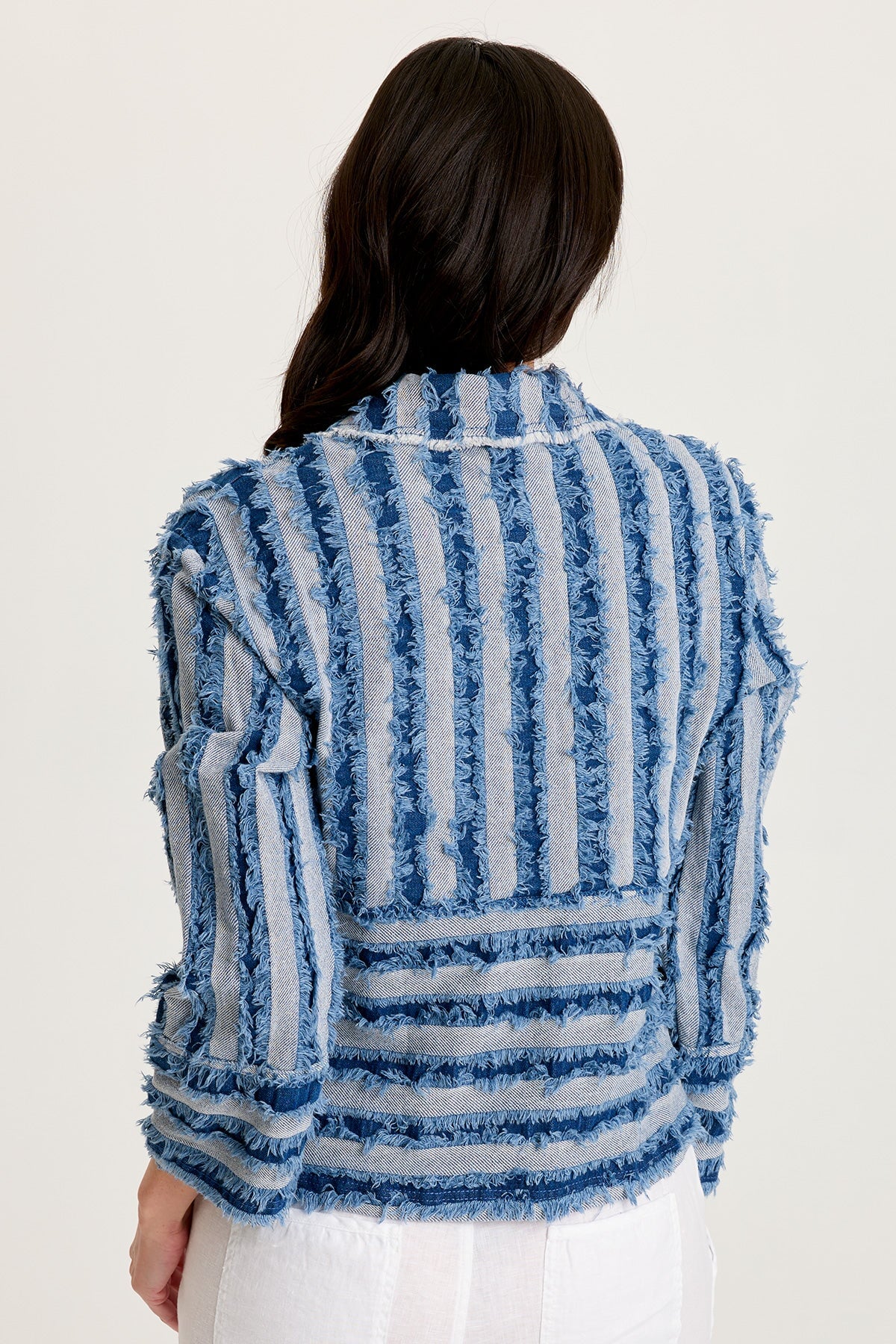 XCVI Mavie Shredded Denim Jacket 