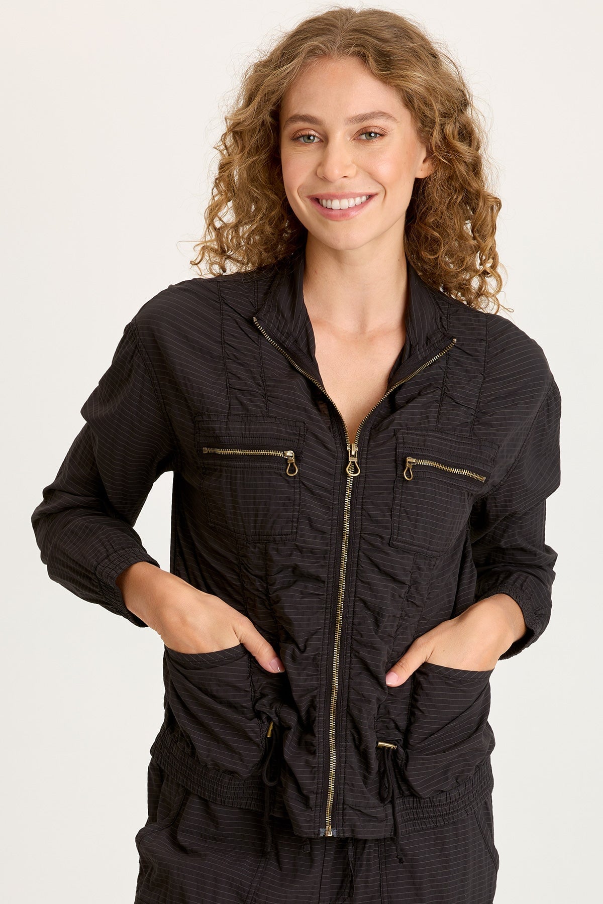 XCVI Amis Textured Cinchable Bomber 