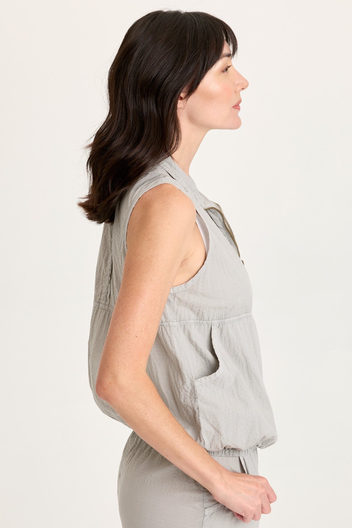 XCVI Tallis Textured Zip Front Vest 