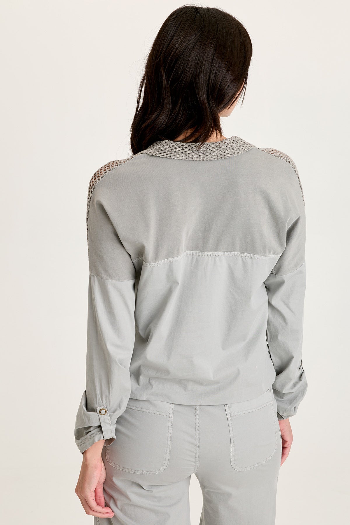 XCVI Niels Poplin/Mesh Snap-Front Jacket