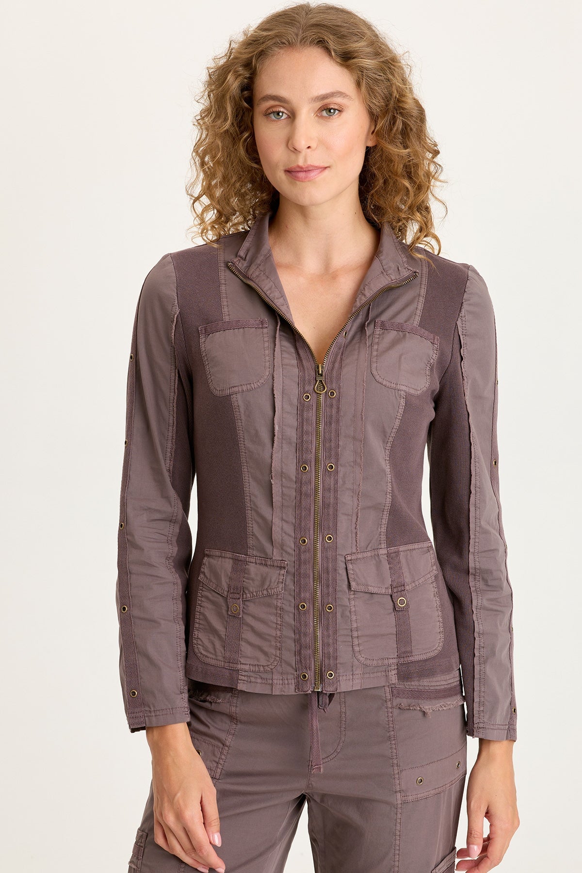 XCVI Murphy Poplin Fitted Zip-Up Jacket 