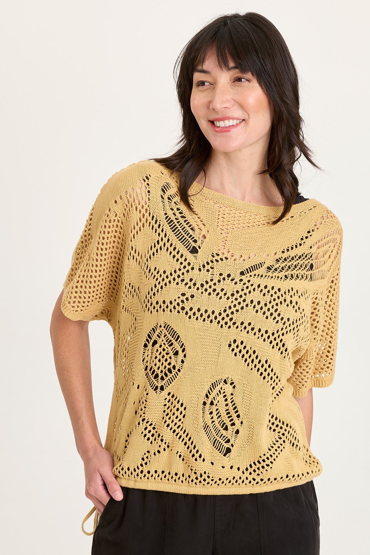 XCVI Macon Cotton Knit Short Sleeve Top 