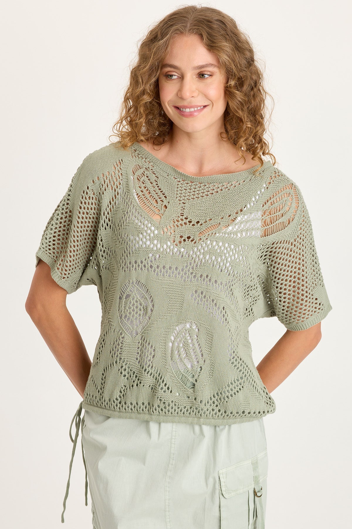 XCVI Macon Cotton Knit Short Sleeve Top 