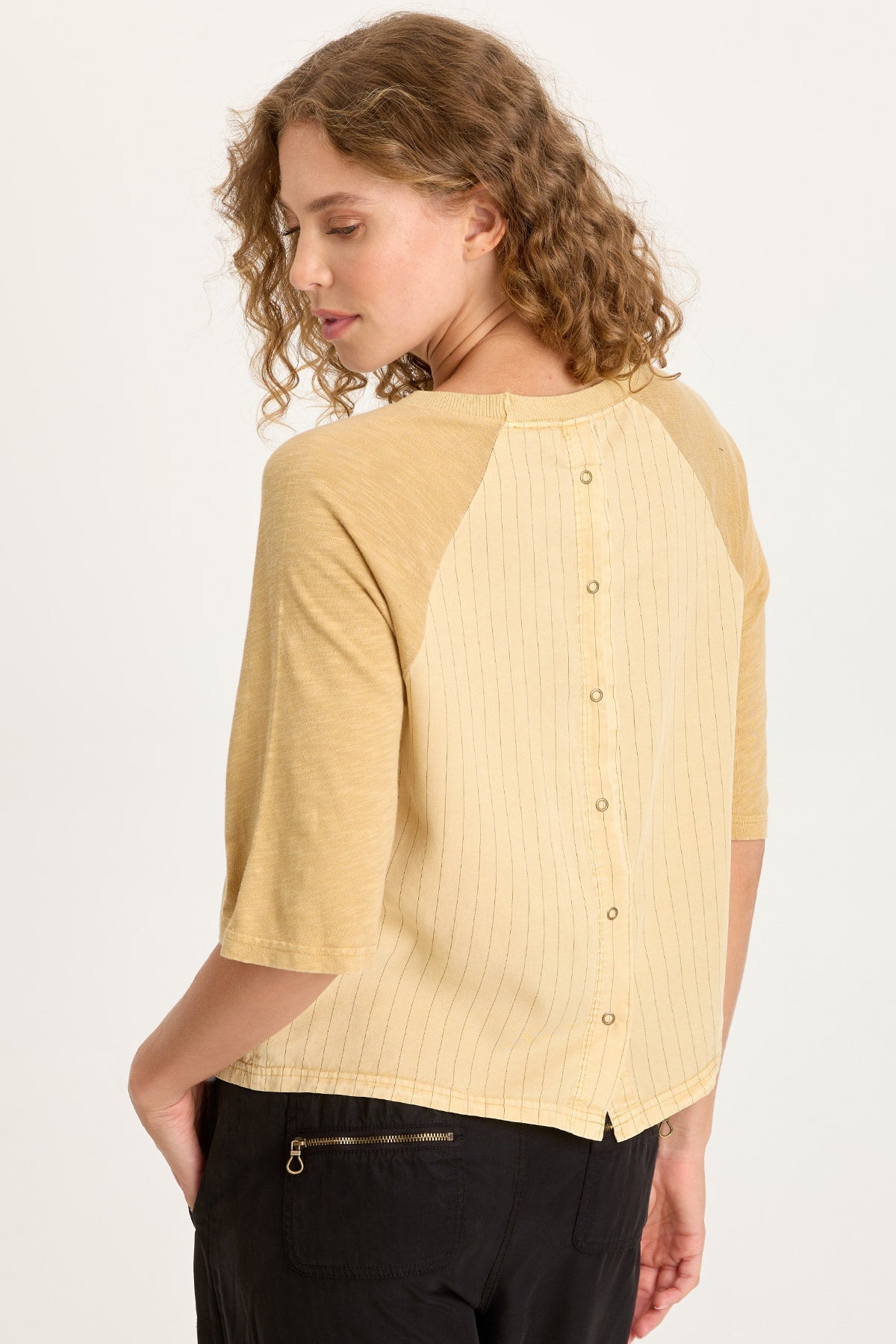 XCVI Jory Pinstripe Raglan Top 