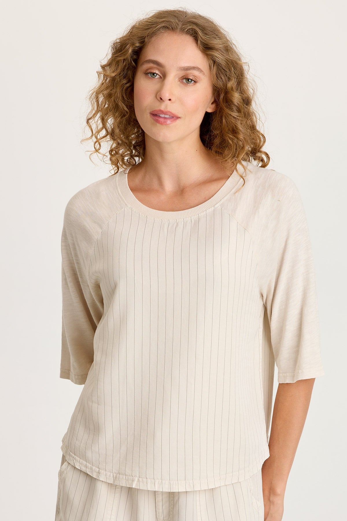 XCVI Jory Pinstripe Raglan Top 