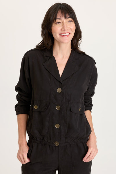 XCVI Miro Tencel Twill Long Sleeve Bomber Jacket
