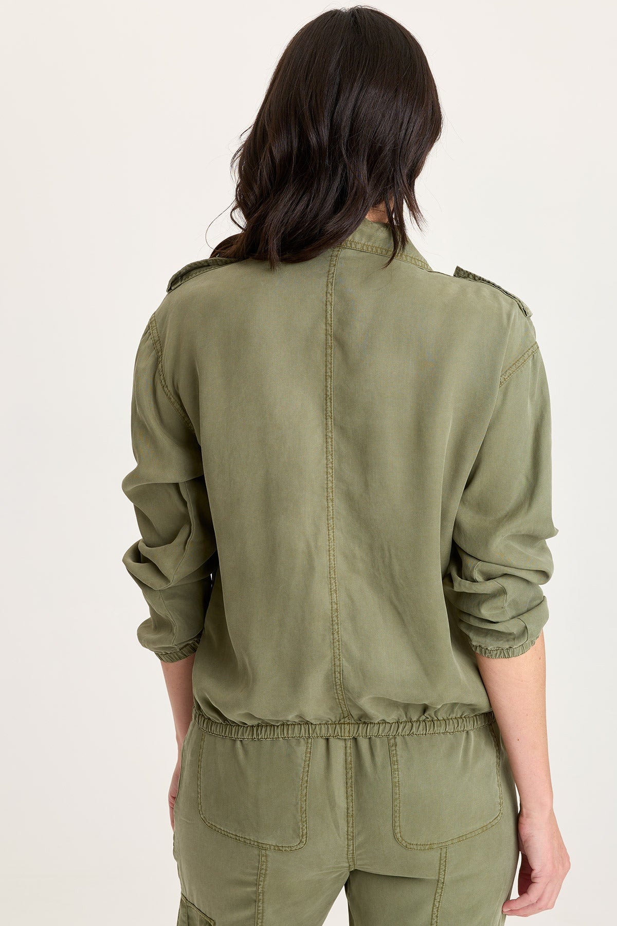 XCVI Miro Tencel Twill Long Sleeve Bomber Jacket