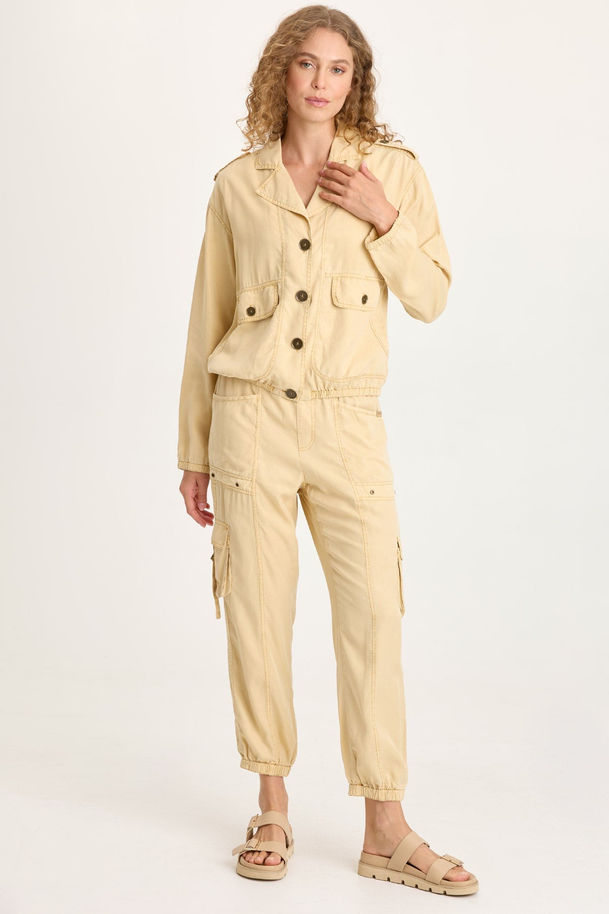 XCVI Miro Tencel Twill Long Sleeve Bomber Jacket