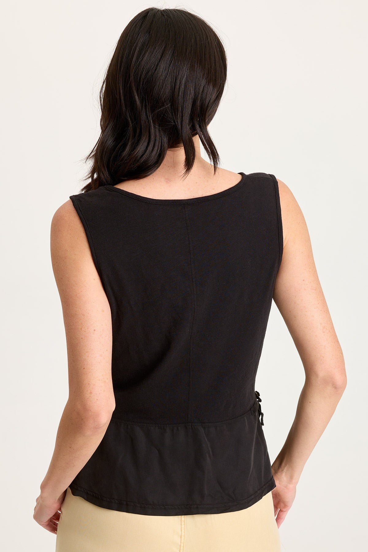XCVI Enna Tencel Twill Cinchable Side Split Tank