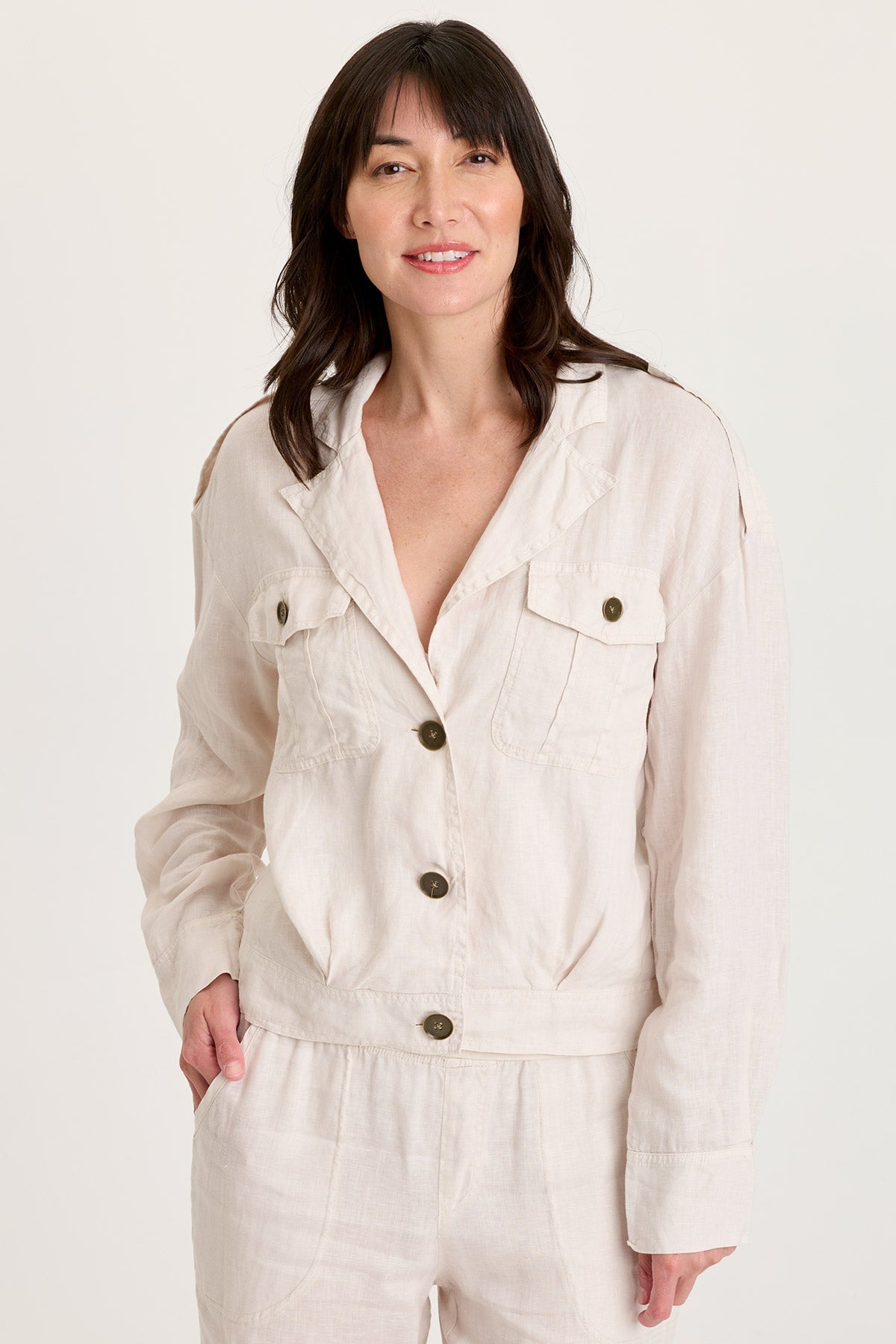 XCVI Baltazar Linen Pleated Jacket 