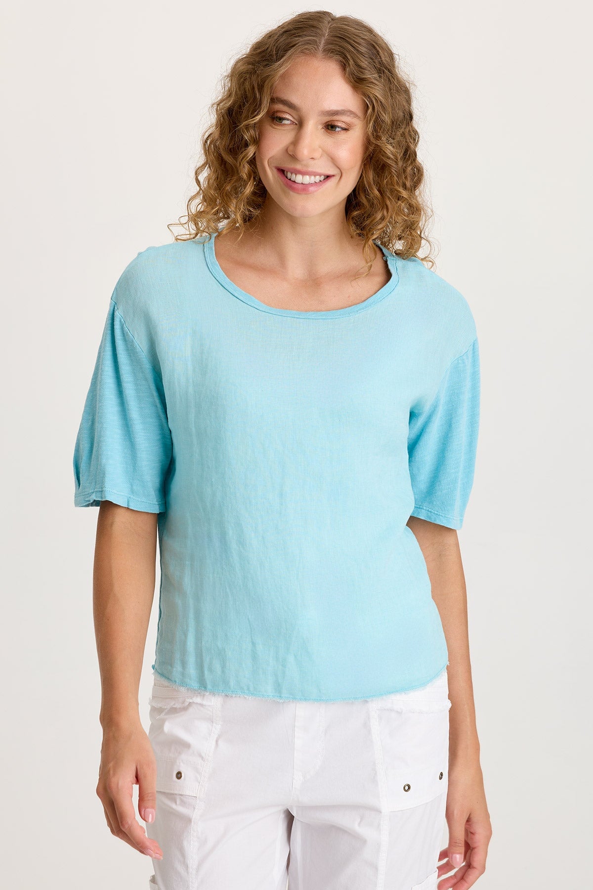 XCVI Esti Linen Short Sleeve Tee 