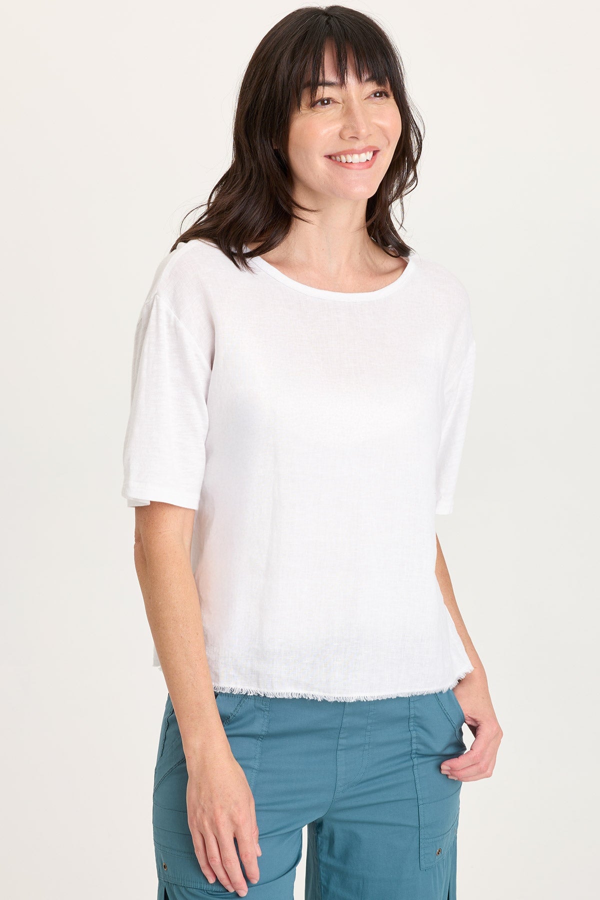 XCVI Esti Linen Short Sleeve Tee 