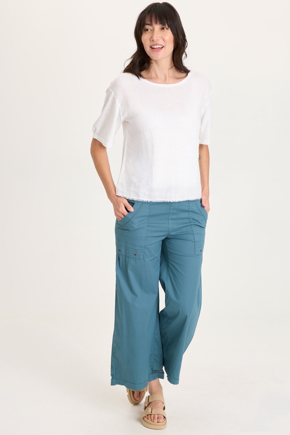 XCVI Esti Linen Short Sleeve Tee 