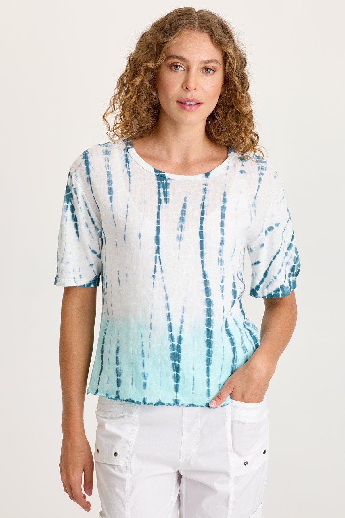 XCVI Esti Linen Short Sleeve Tee 