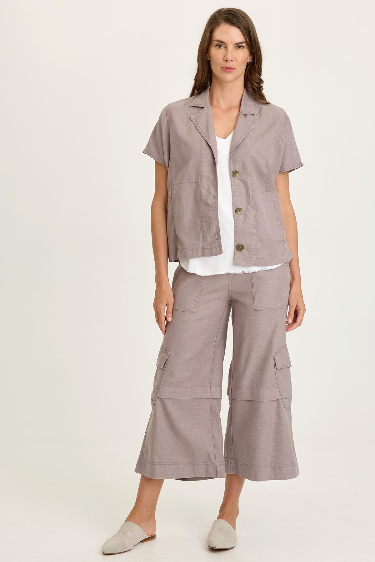 Wearables Hugh Twill Boxy Short Sleeve Jacket 