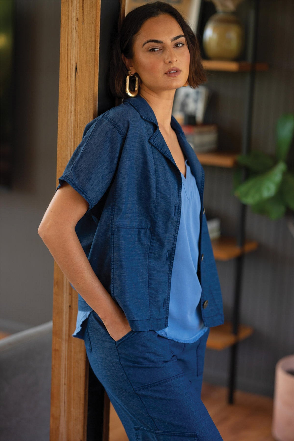 Wearables Hugh Twill Boxy Short Sleeve Jacket 