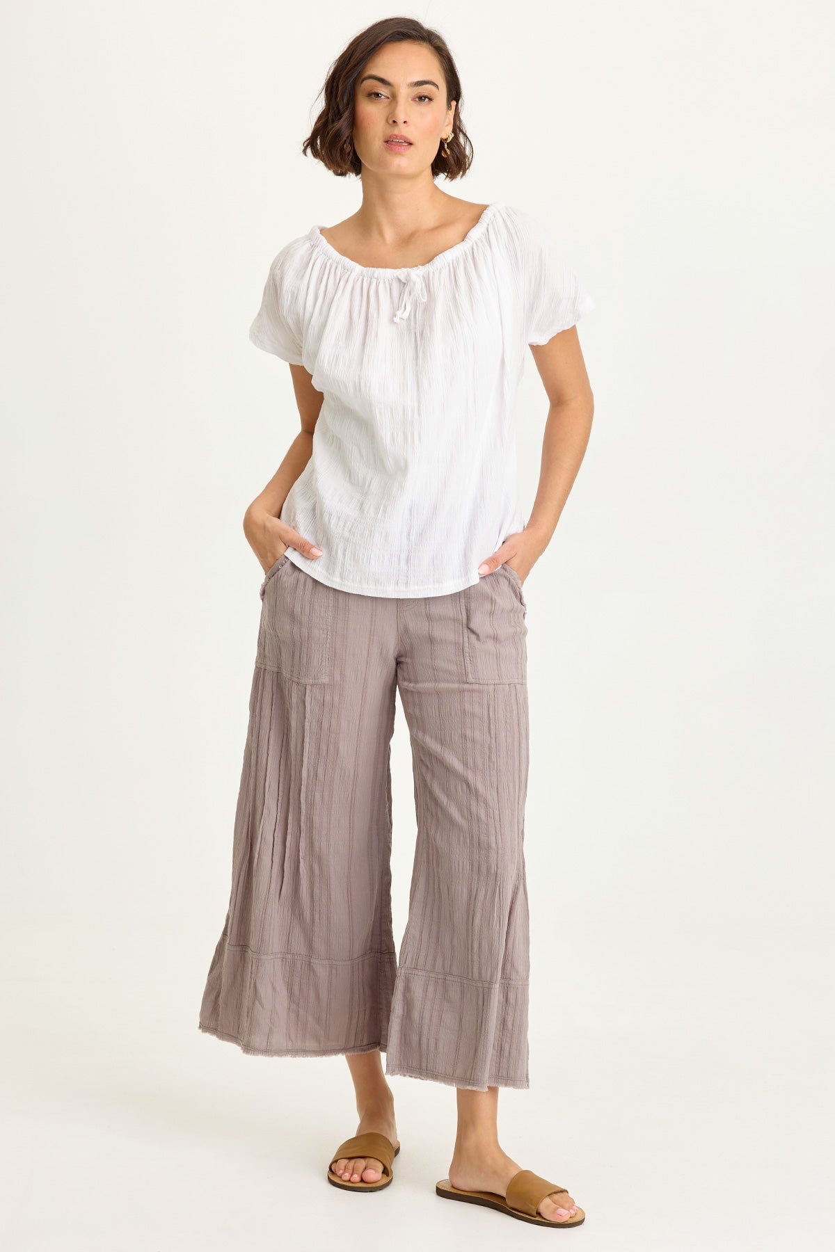 Wearables Doyen Textured Gauze Crop 