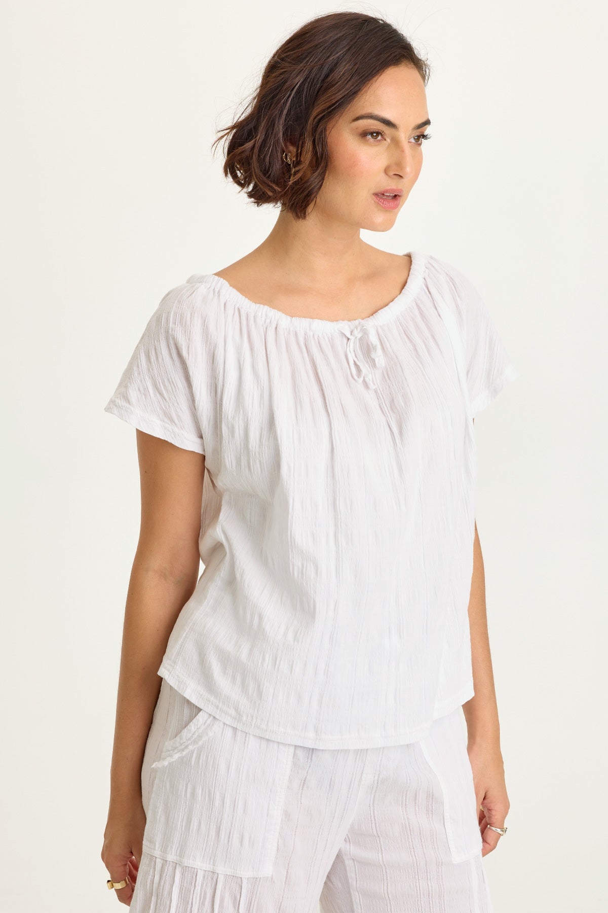 Wearables Selda Textured Gauze Cinched Top 