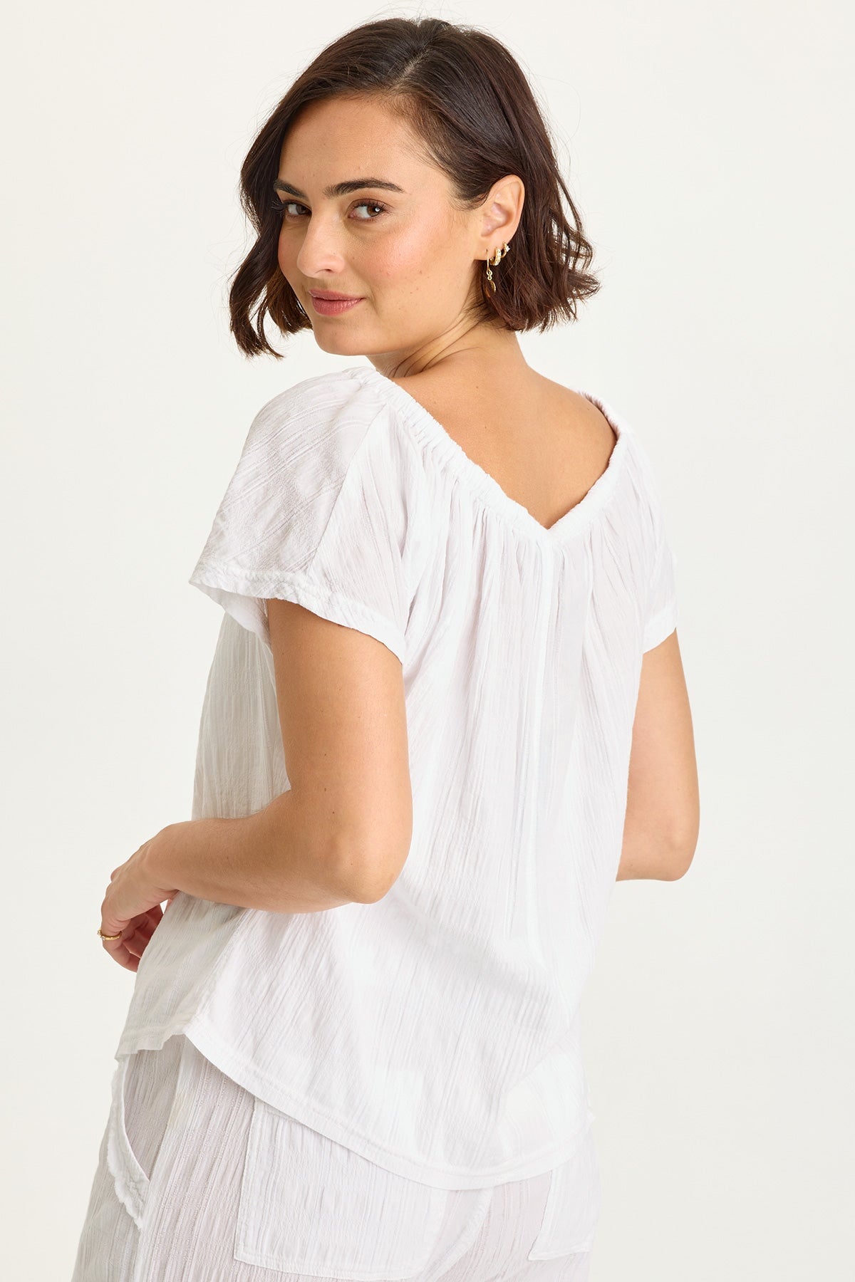 Wearables Selda Textured Gauze Cinched Top 