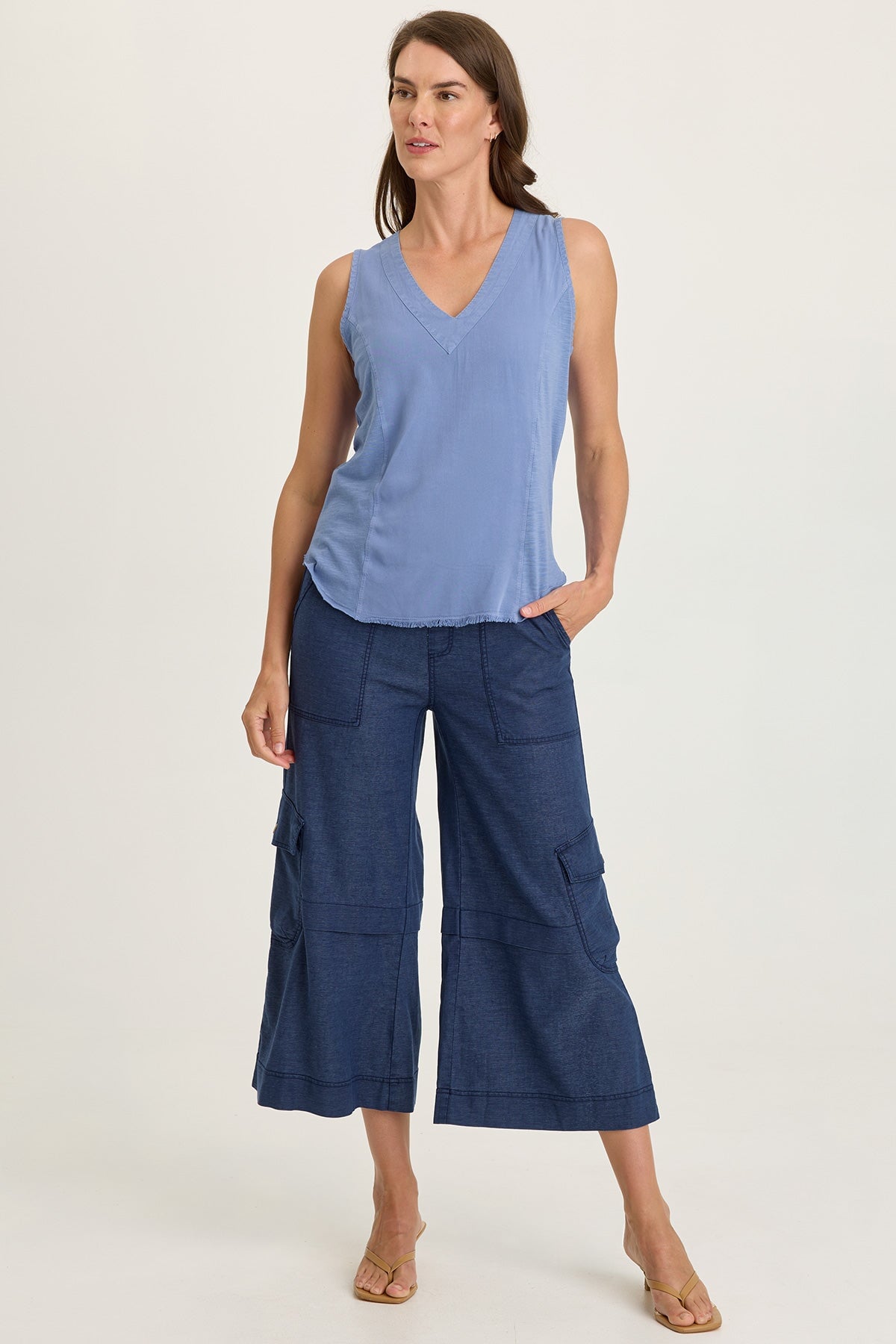 Wearables Nila Twill/Jersey V-Neck Tank 