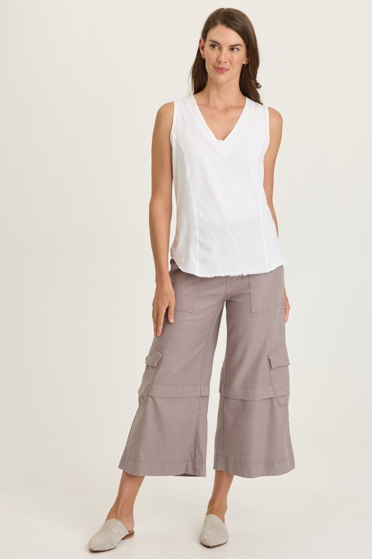 Wearables Nila Twill/Jersey V-Neck Tank 