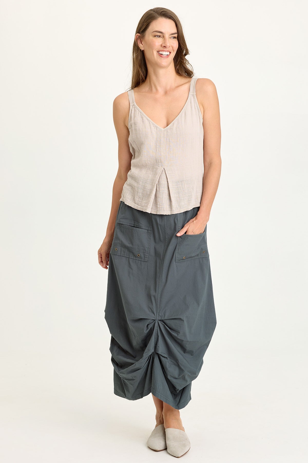 Wearables Hedvig Poplin Pleated Hem Skirt 