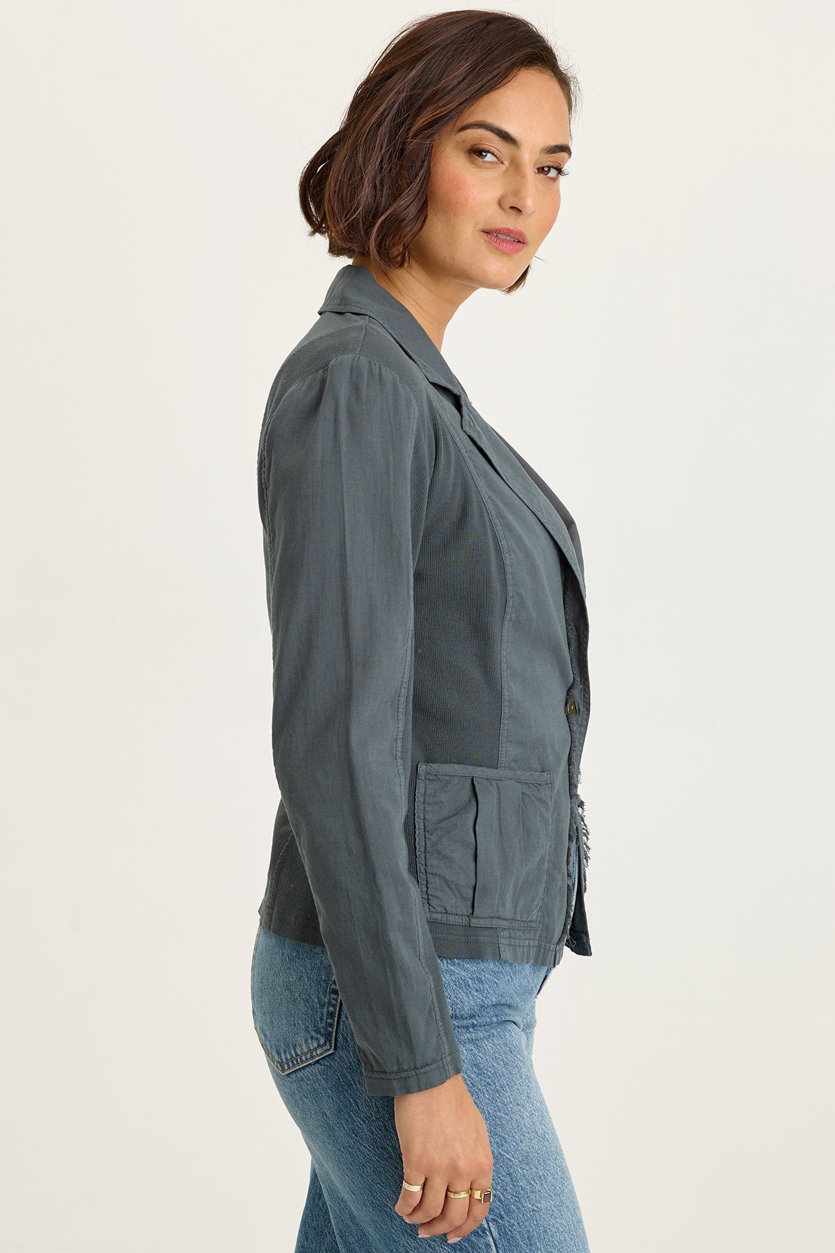 Wearables Brax Linen One-Button Blazer 