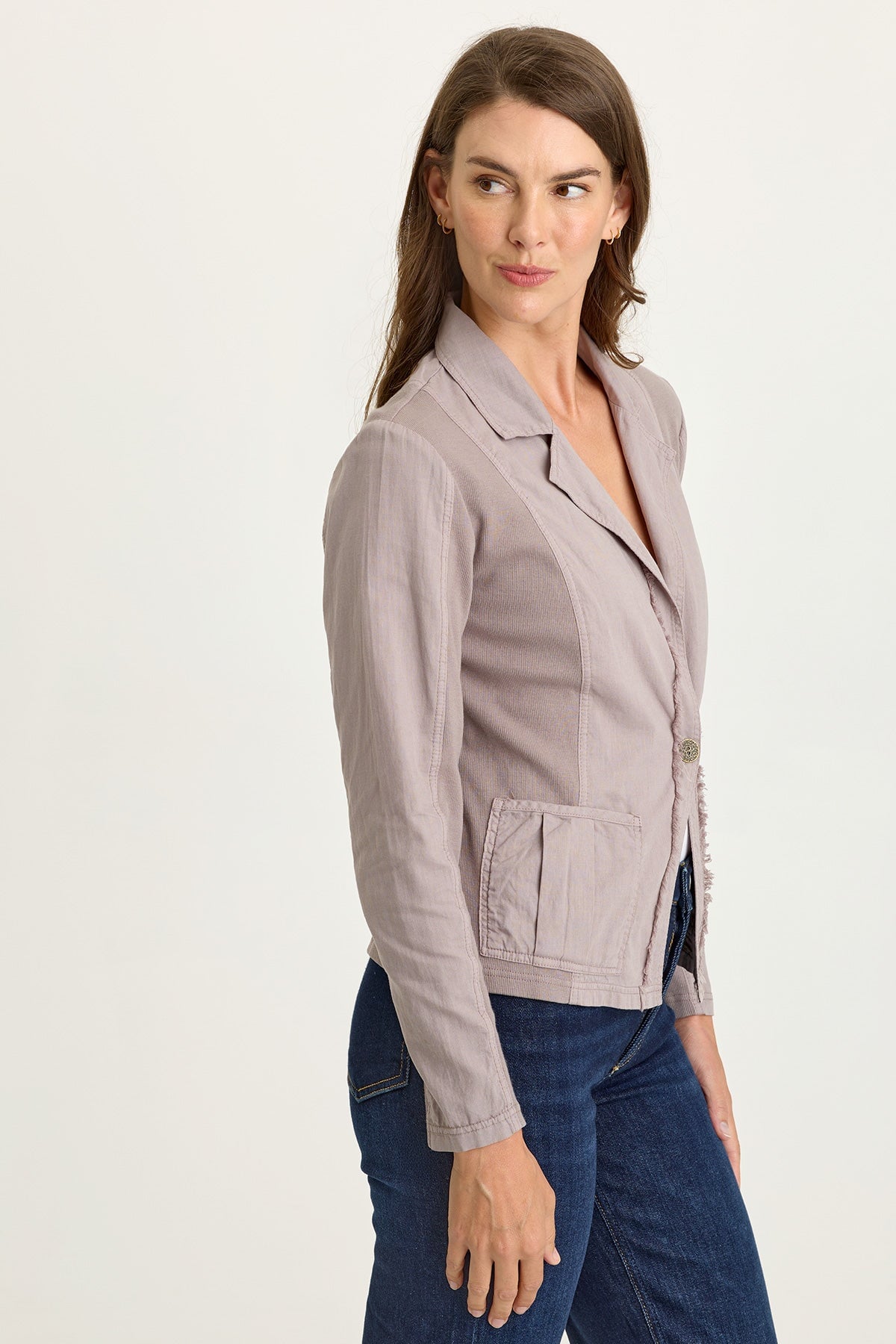 Wearables Brax Linen One-Button Blazer 